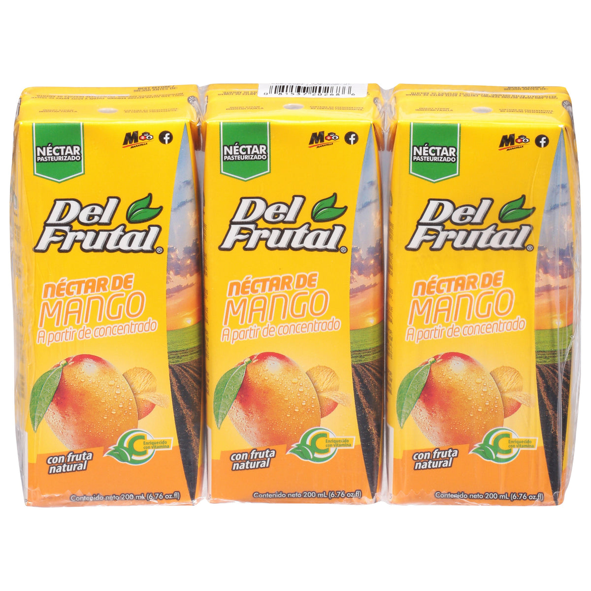 Del Frutal Néctar de mango en paquete — 3 envases de 200 ml