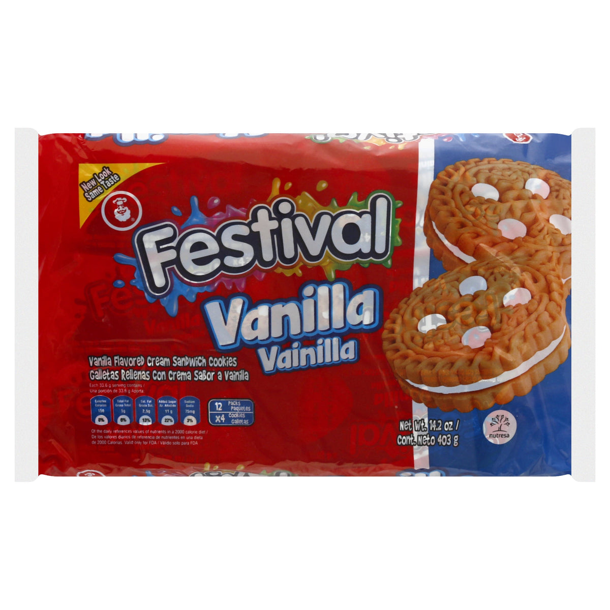 Festival 12 Packs Vainilla Sandwich Galletas 14.2 oz