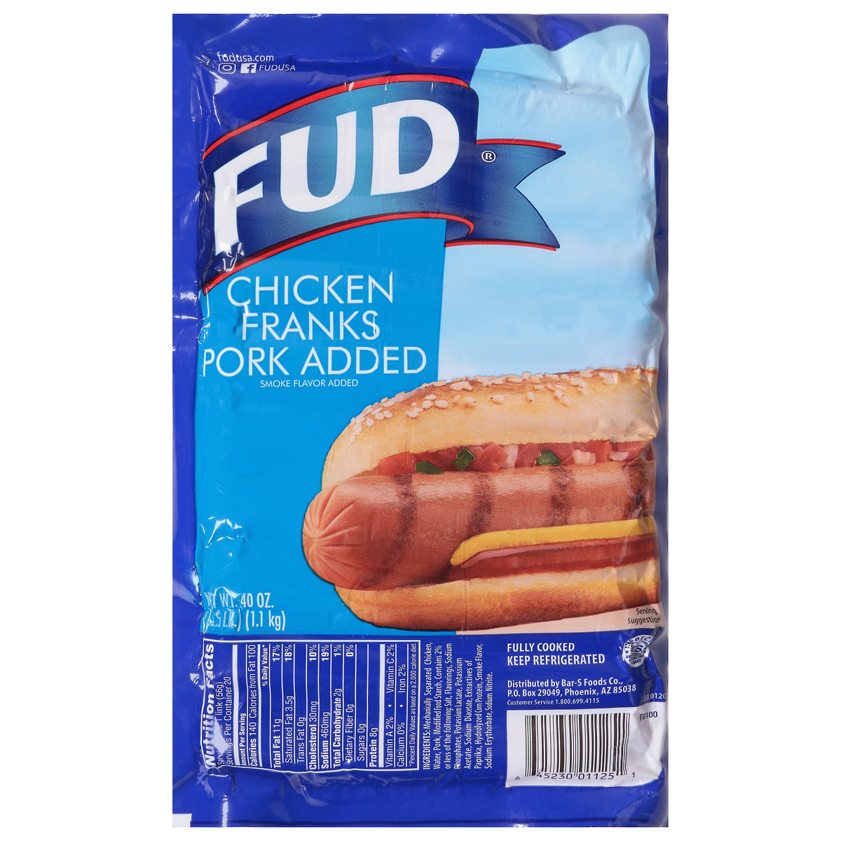 FUD Salchichas de pollo Con cerdo 40 oz