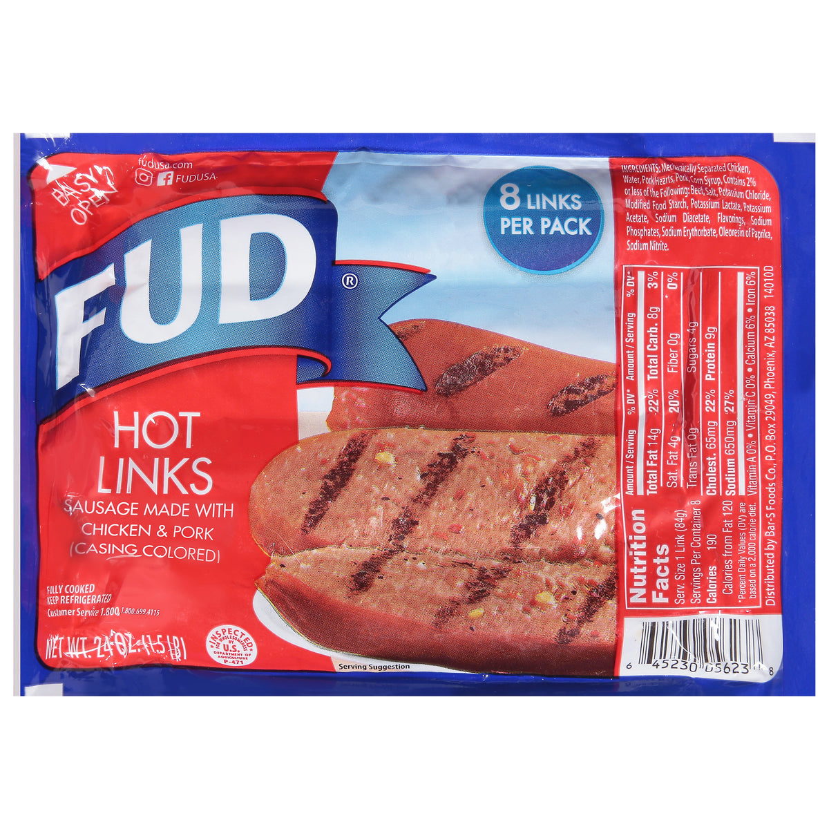 FUD Salchichas condimentadas 8 unidades