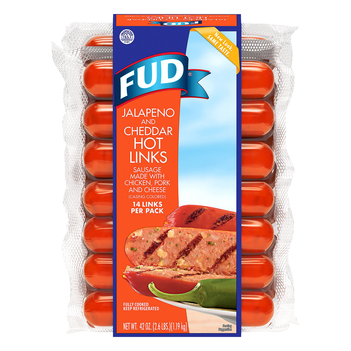 FUD Jalapeno and Cheddar Salchichas condimentadas 14 unidades