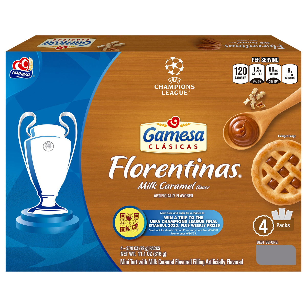 Gamesa Clasicas Florentinas Leche Caramel Flavor 11.1 Oz 4 Unidades