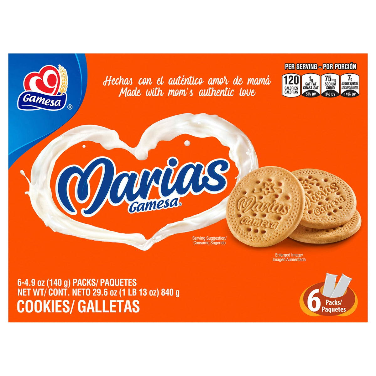 Gamesa Marias Galletas 4.9 Oz 6 Unidades