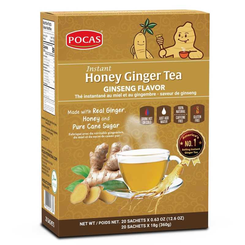 Pocas Honey Ginger Tea sabor ginseng — 20 sobres