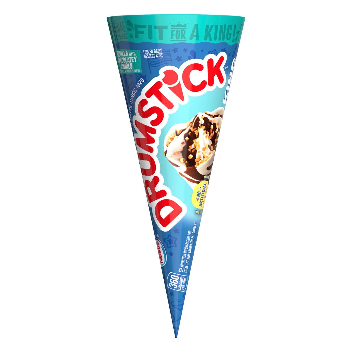 Drumstick King Cone vainilla con remolino de chocolate — 7.5 fl oz