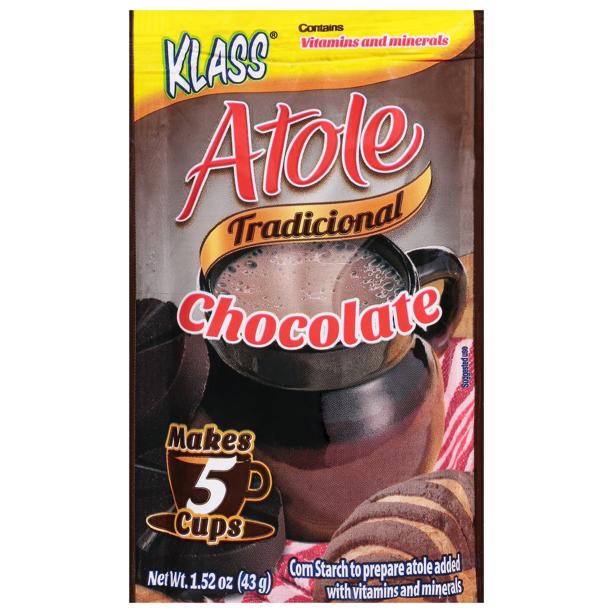 Klass Atole Tradicional Chocolate Mezcla para bebida 1.52 oz