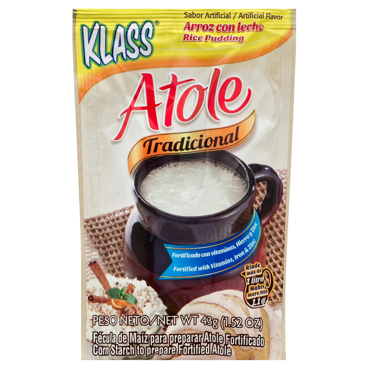 Klass atole tradicional de arroz con leche — 43 g (1.52 oz)