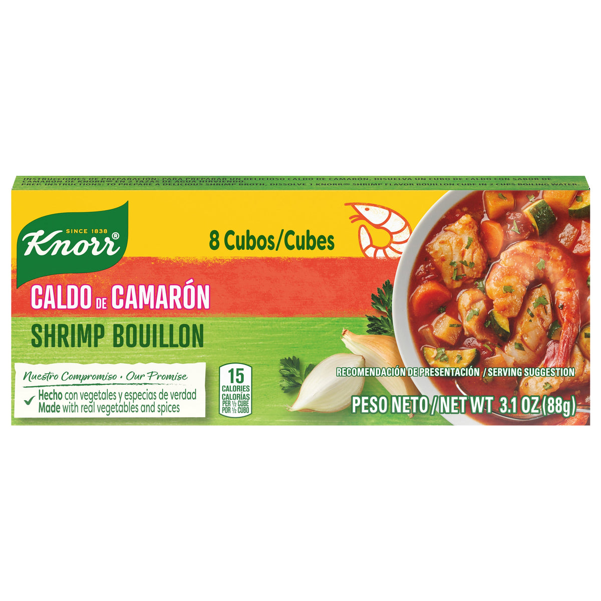 Knorr Caldo de camarón en cubos — 8 cubos / 3.1 oz