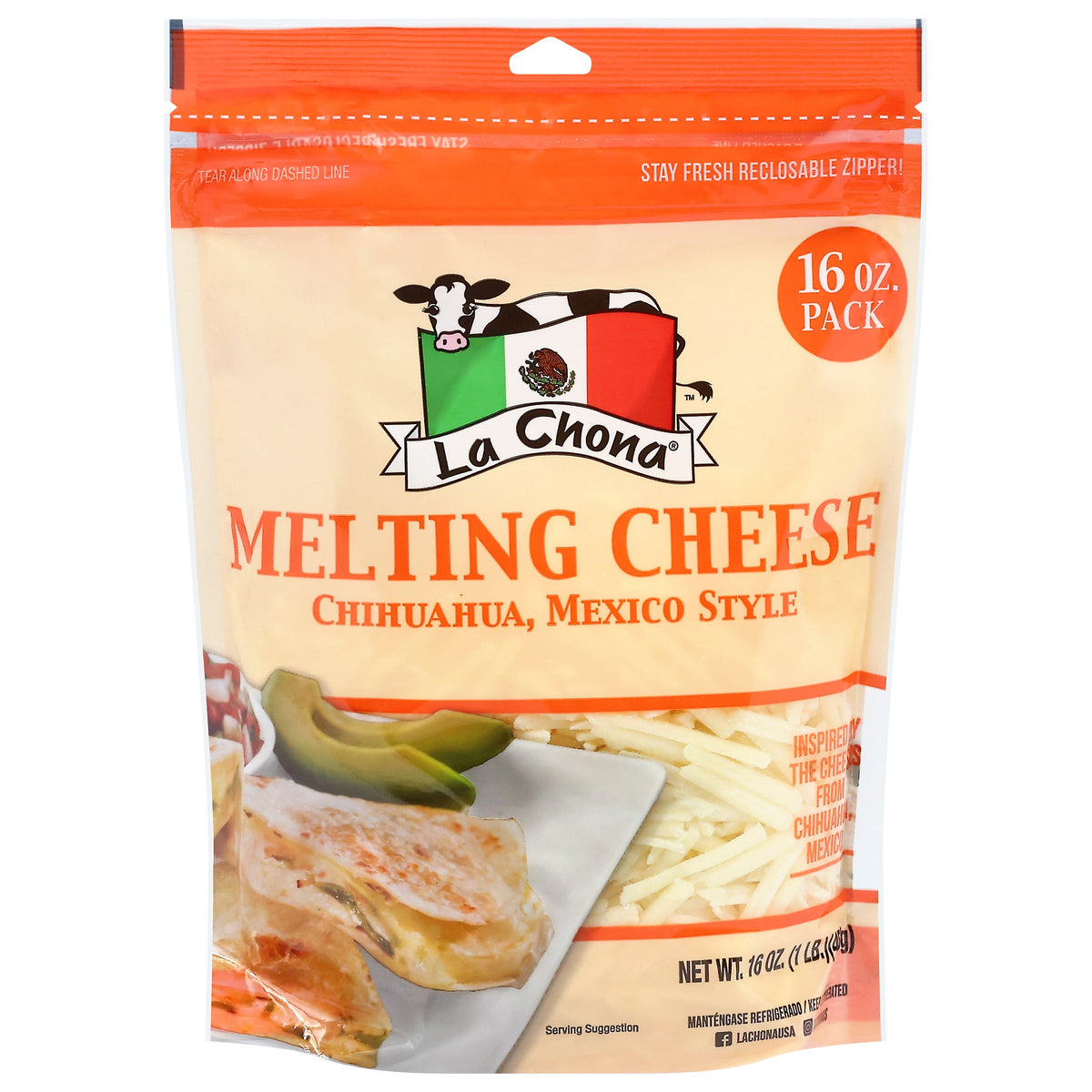 La Chona Queso Chihuahua para derretir — 16 oz