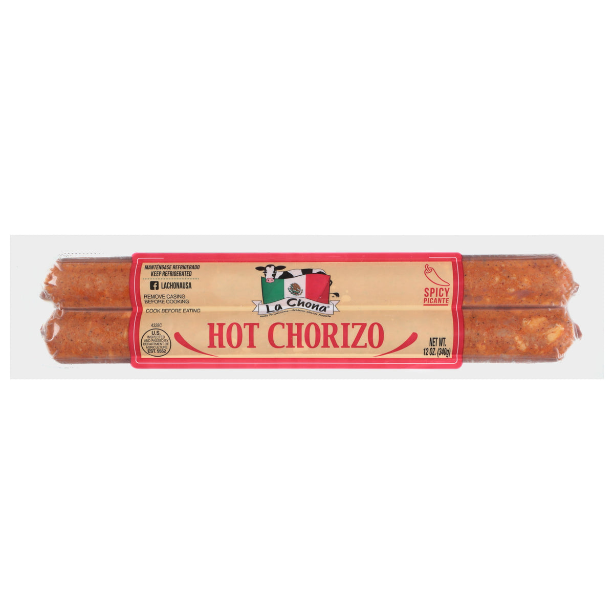 La Chona Hot Chorizo 12 oz