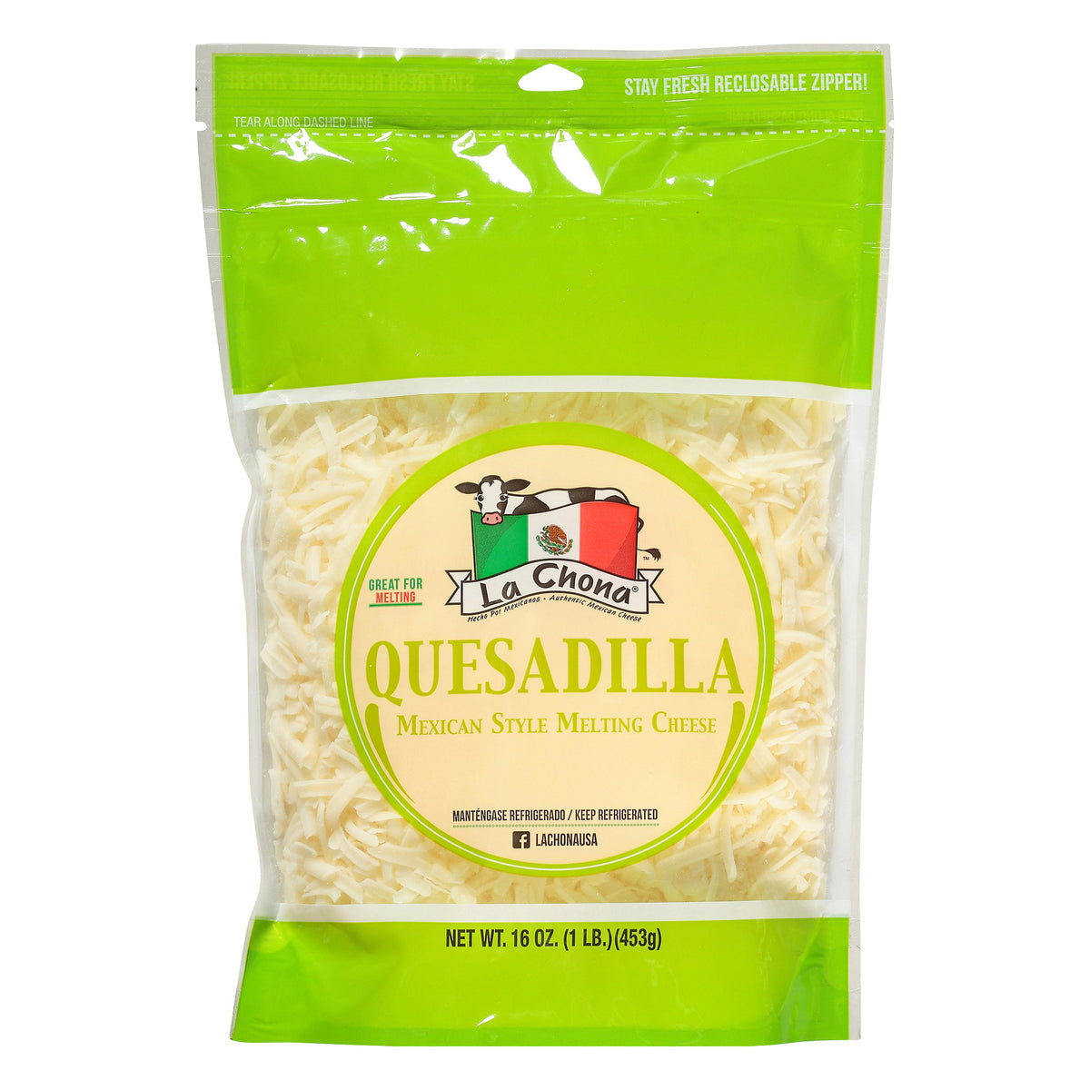 La Chona Queso Quesadilla rallado — 16 oz