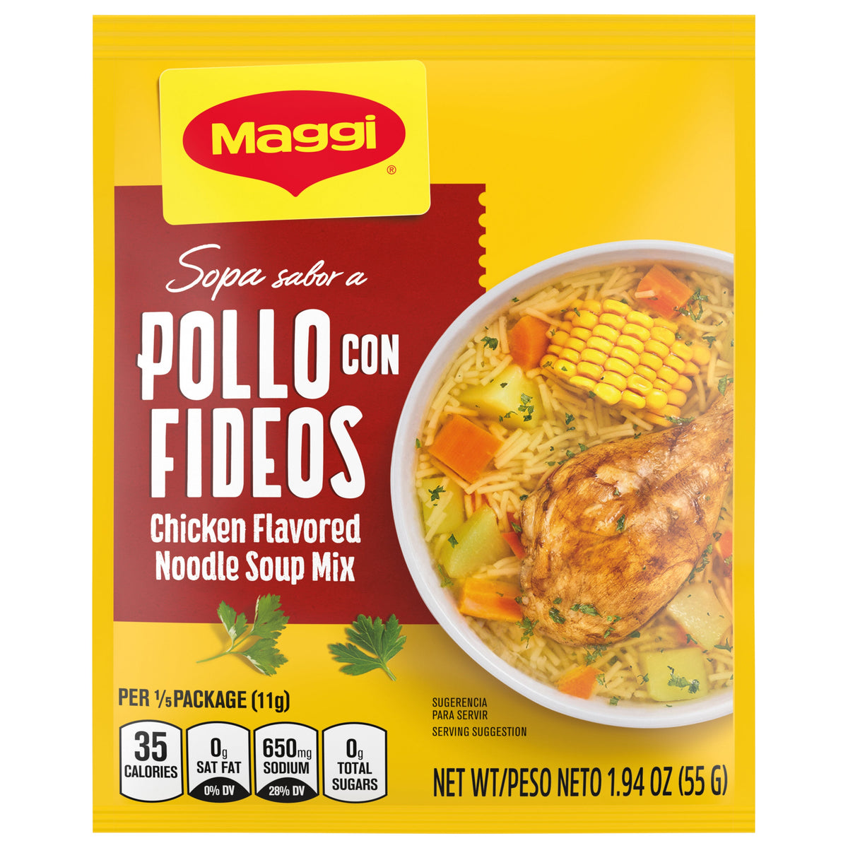 MAGGI Sopa de pollo con fideos 1.94oz Packet