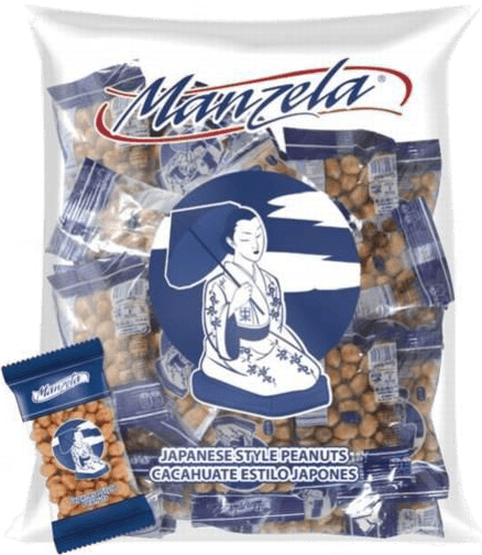 Manzela cacahuates estilo japonés Piñatero — 50 bolsitas de 0.7 oz