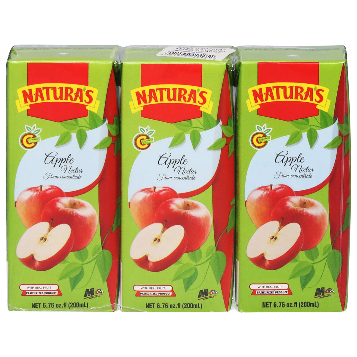 Natura's Néctar de manzana en paquete — 3 envases de 200 ml