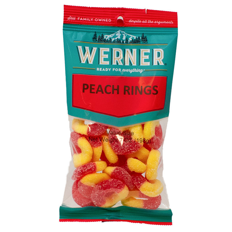 Werner gomitas aros de durazno — 7 oz
