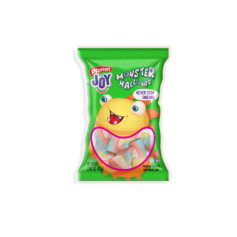 Planet Joy Monster Mallows, bolsa verde — 70 g