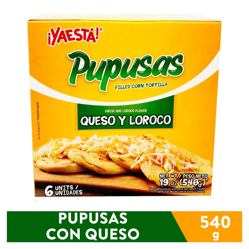 YaEstá Pupusas de Queso y Loroco Congeladas — 6 unidades · 540 g