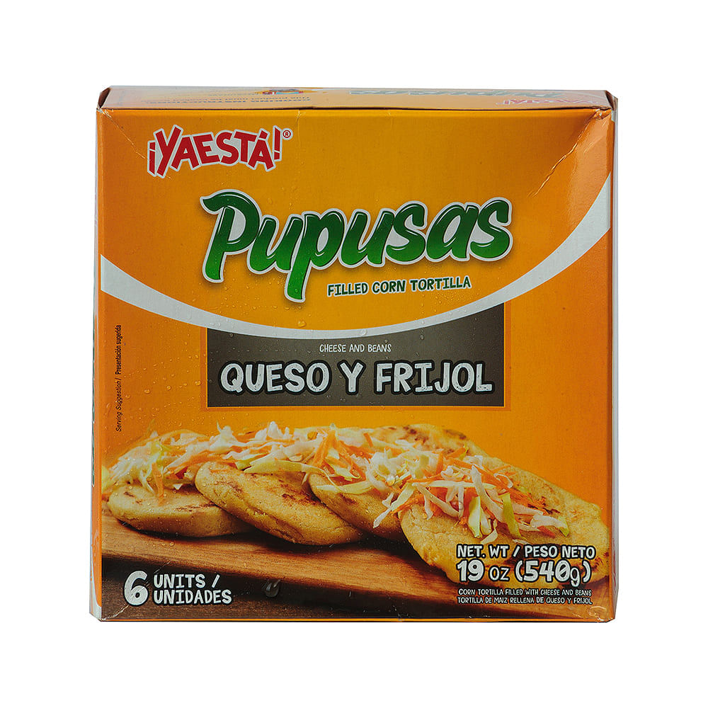 YaEstá Pupusas de Queso y Frijol Congeladas — 6 unidades · 540 g