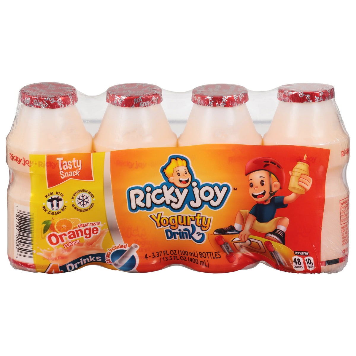 Ricky Joy Bebida de yogur sabor naranja — 4 botellas de 3.37 fl oz