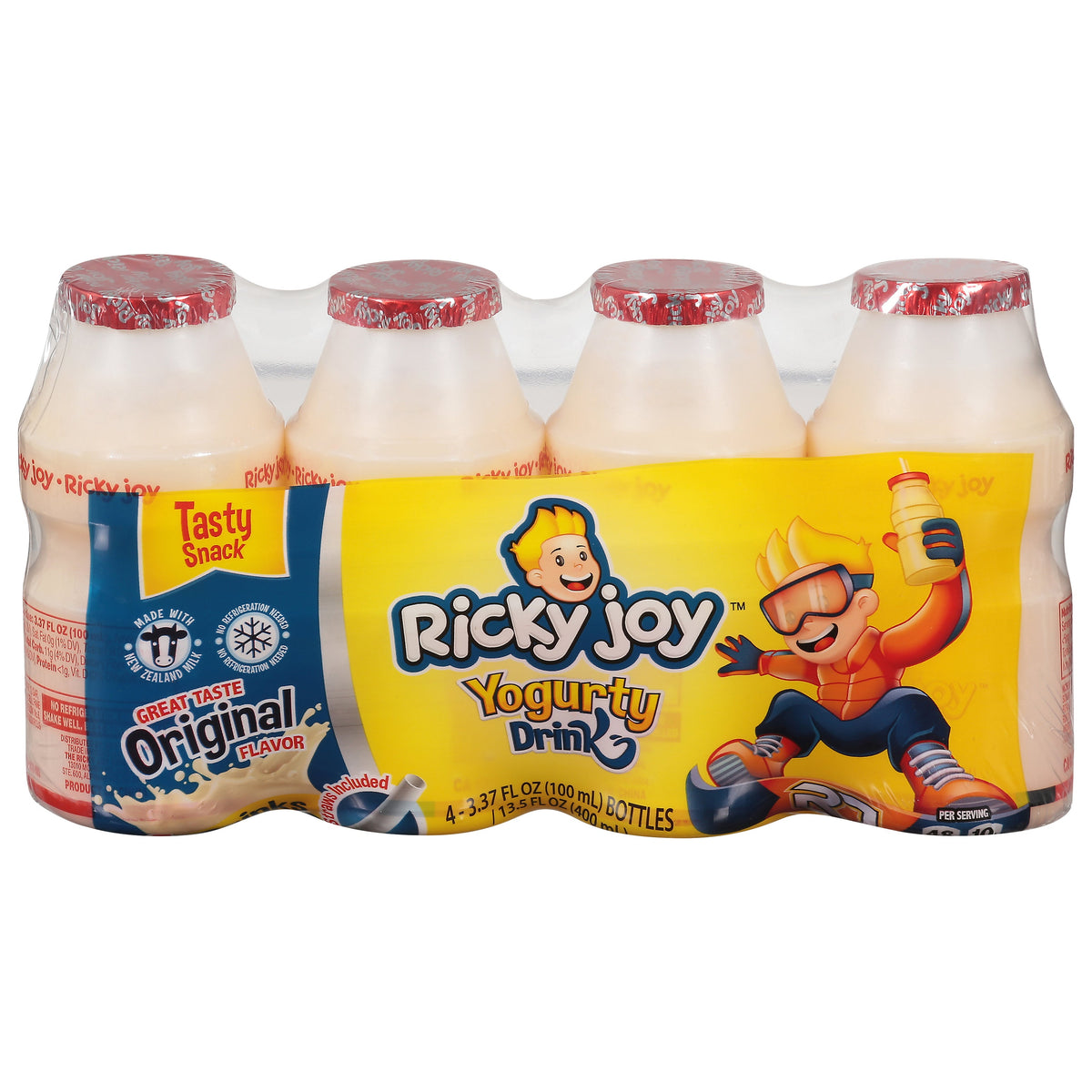 Ricky Joy Bebida de yogur sabor original — 4 botellas de 3.37 fl oz