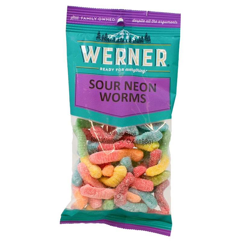 Werner Sour Neon Worms — 6.5 oz