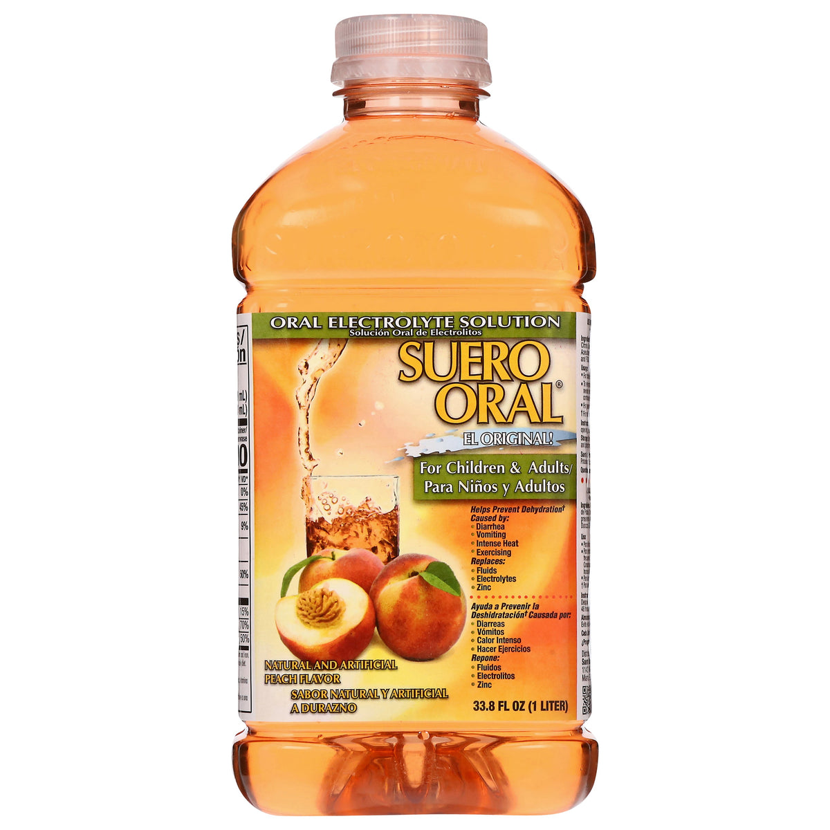 Suero Oral Durazno Flavor Oral Electrolyte Solution 33.8 fl oz