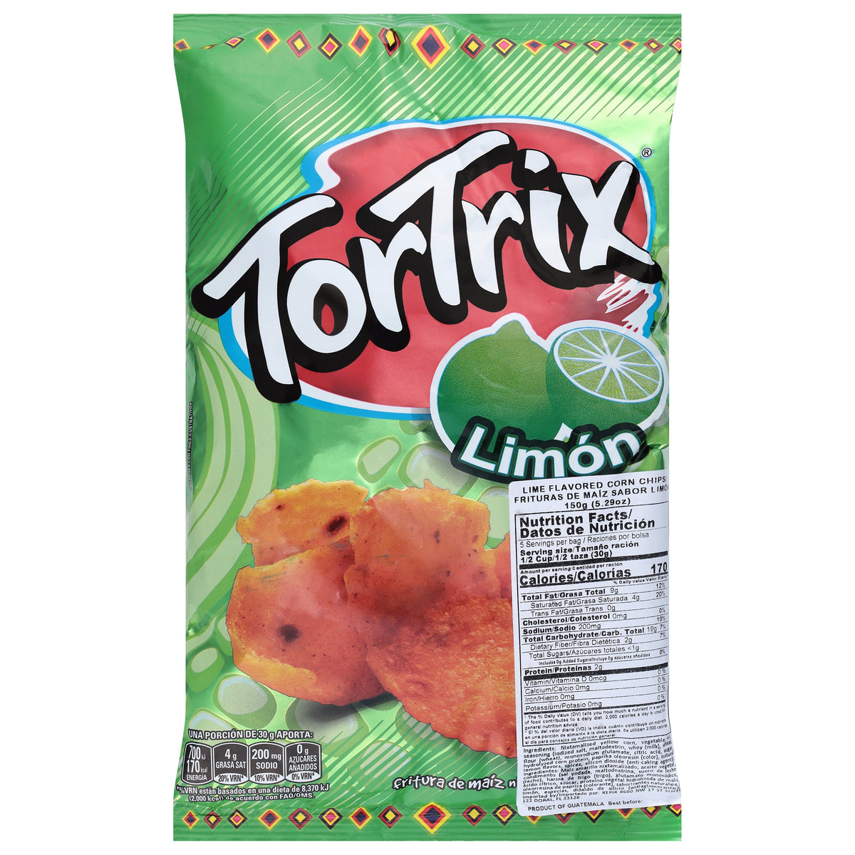 Tortrix Limón Flavored Corn Chips 5.29 oz