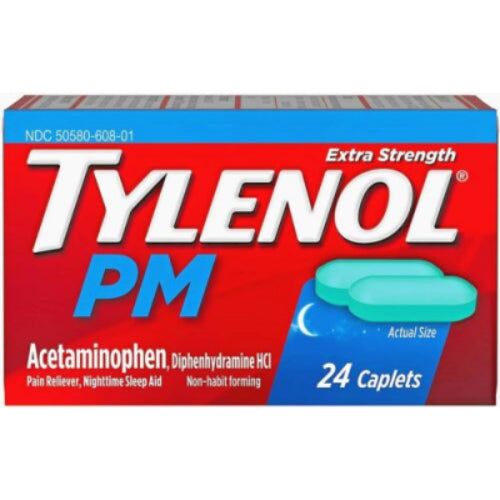 Tylenol, Pm, Extra Strength Caplets — 24.00 CT