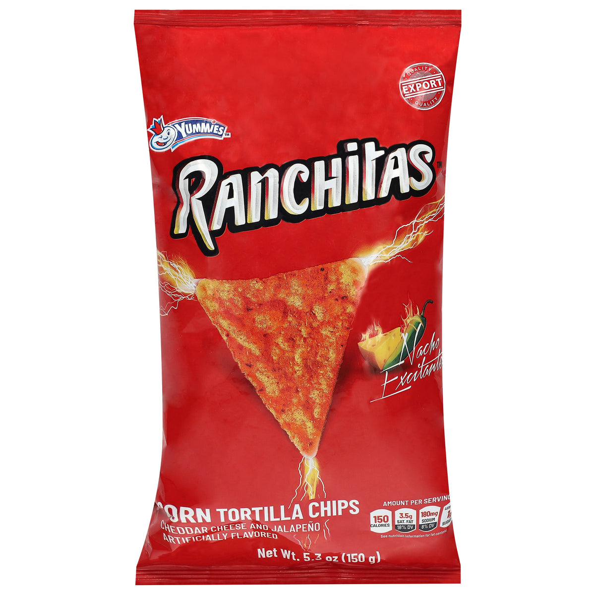 Yummies Ranchitas Cheddar Queso and Jalapeno Botanas de tortilla de maíz 5.3 oz