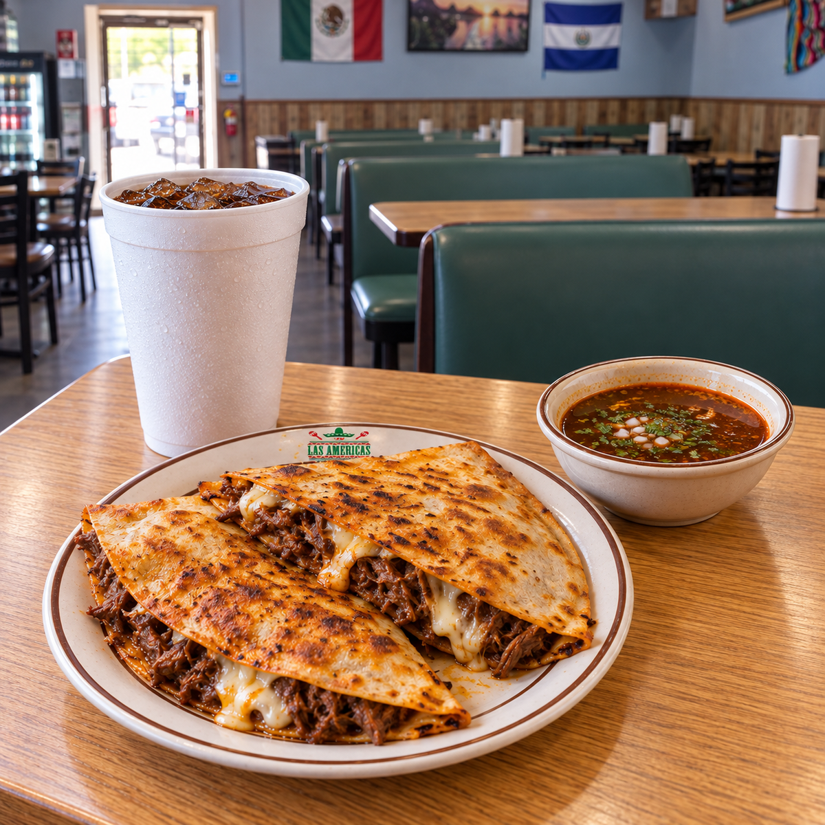 Combo de quesadilla de birria — imagen ilustrativa creada con IA