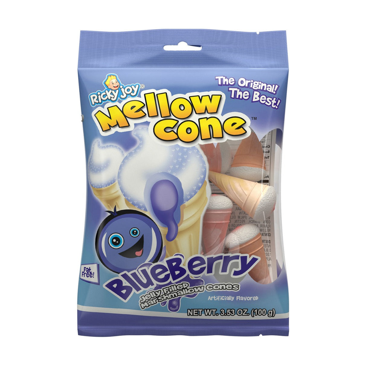 Ricky Joy Mellow Cone arándano 100 g UPC 187787000109