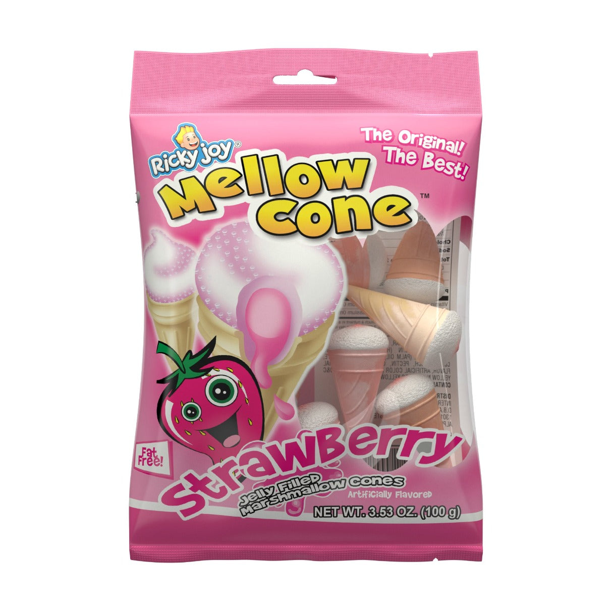Ricky Joy Mellow Cone fresa 100 g UPC 187787000116