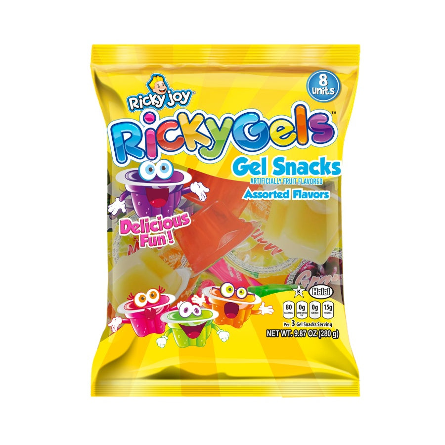 Ricky Joy Ricky Gels gelatinas de sabores surtidos — 8 piezas / 9.87 oz