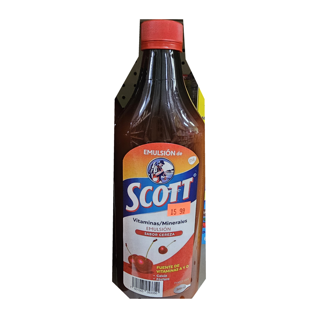 Scott Emulsión Suplemento Sabor Cereza — 369 mL